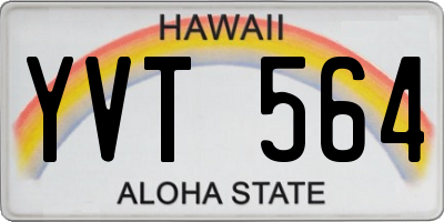 HI license plate YVT564