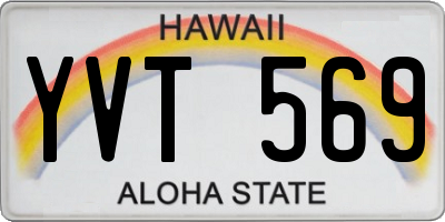 HI license plate YVT569
