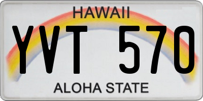 HI license plate YVT570