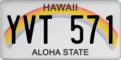 HI license plate YVT571