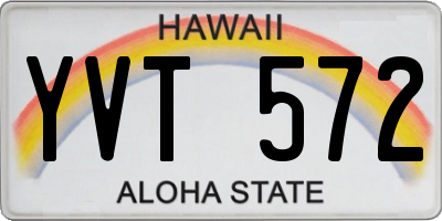 HI license plate YVT572
