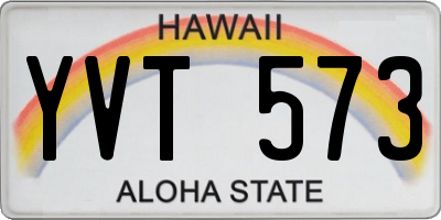 HI license plate YVT573