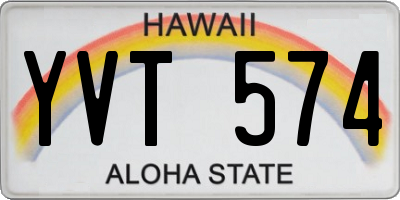 HI license plate YVT574