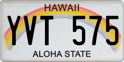 HI license plate YVT575