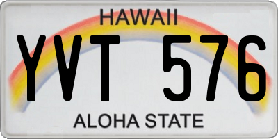 HI license plate YVT576