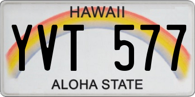 HI license plate YVT577