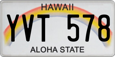 HI license plate YVT578