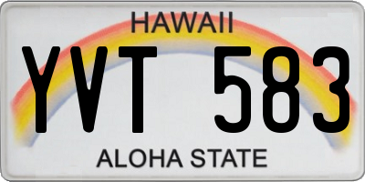 HI license plate YVT583