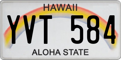 HI license plate YVT584