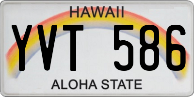 HI license plate YVT586