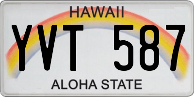 HI license plate YVT587
