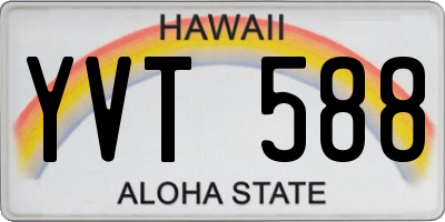 HI license plate YVT588