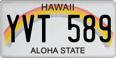 HI license plate YVT589