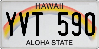 HI license plate YVT590