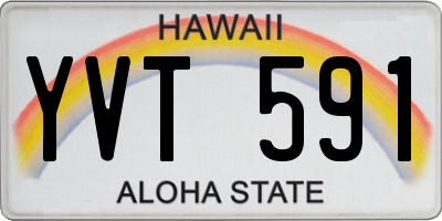 HI license plate YVT591