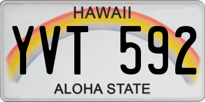 HI license plate YVT592