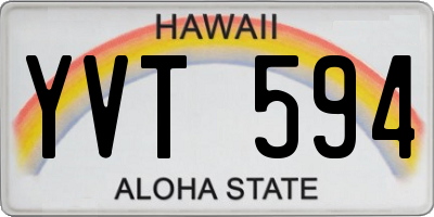 HI license plate YVT594