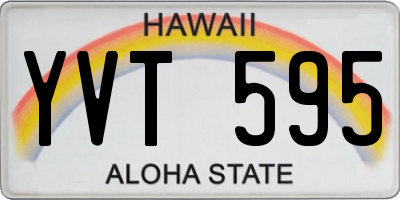 HI license plate YVT595
