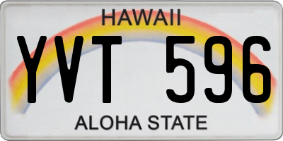 HI license plate YVT596