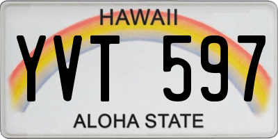 HI license plate YVT597