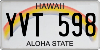 HI license plate YVT598