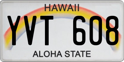 HI license plate YVT608