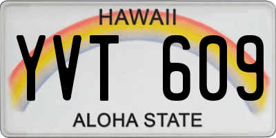 HI license plate YVT609