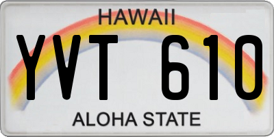 HI license plate YVT610