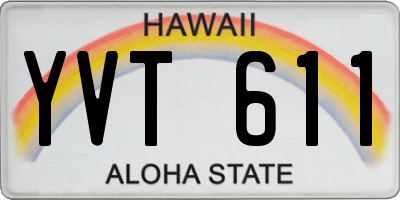 HI license plate YVT611