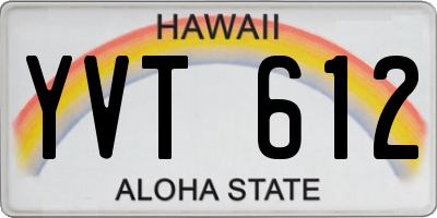 HI license plate YVT612