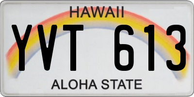 HI license plate YVT613