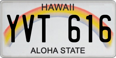 HI license plate YVT616