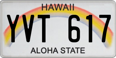 HI license plate YVT617
