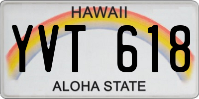 HI license plate YVT618