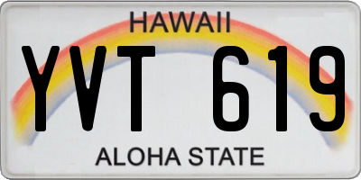 HI license plate YVT619