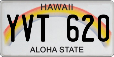 HI license plate YVT620