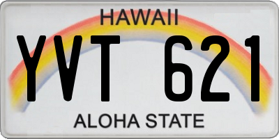 HI license plate YVT621