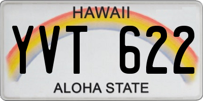 HI license plate YVT622