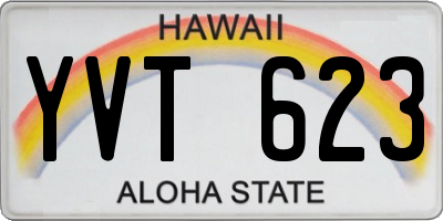 HI license plate YVT623