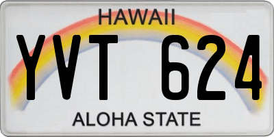 HI license plate YVT624