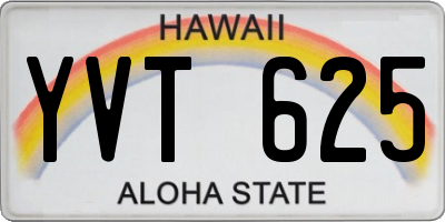 HI license plate YVT625