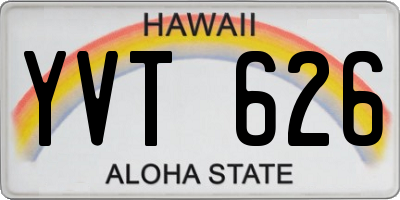 HI license plate YVT626