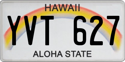 HI license plate YVT627