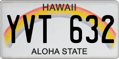 HI license plate YVT632