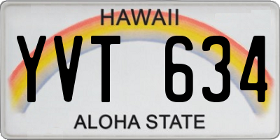 HI license plate YVT634