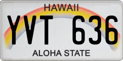 HI license plate YVT636