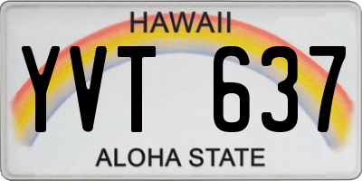 HI license plate YVT637
