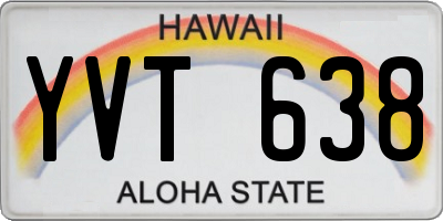 HI license plate YVT638