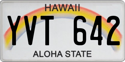HI license plate YVT642