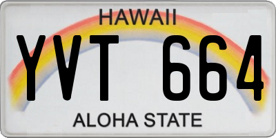 HI license plate YVT664